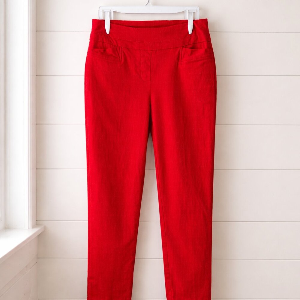 Renuar Ladies Size 2 Red Ankle Cropped Skinny Pant
